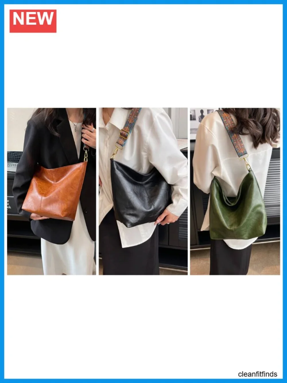 Vegan Leather Hobo Crossbody Bag with Zipper Shoulder Purse for Women